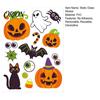 Cling Halloween Decor Cute Static Window Stickers, Pumpkin Ghost Bat Black Cat Glass Decals Decals, No Adhesive Removable Art for Home Storefront
