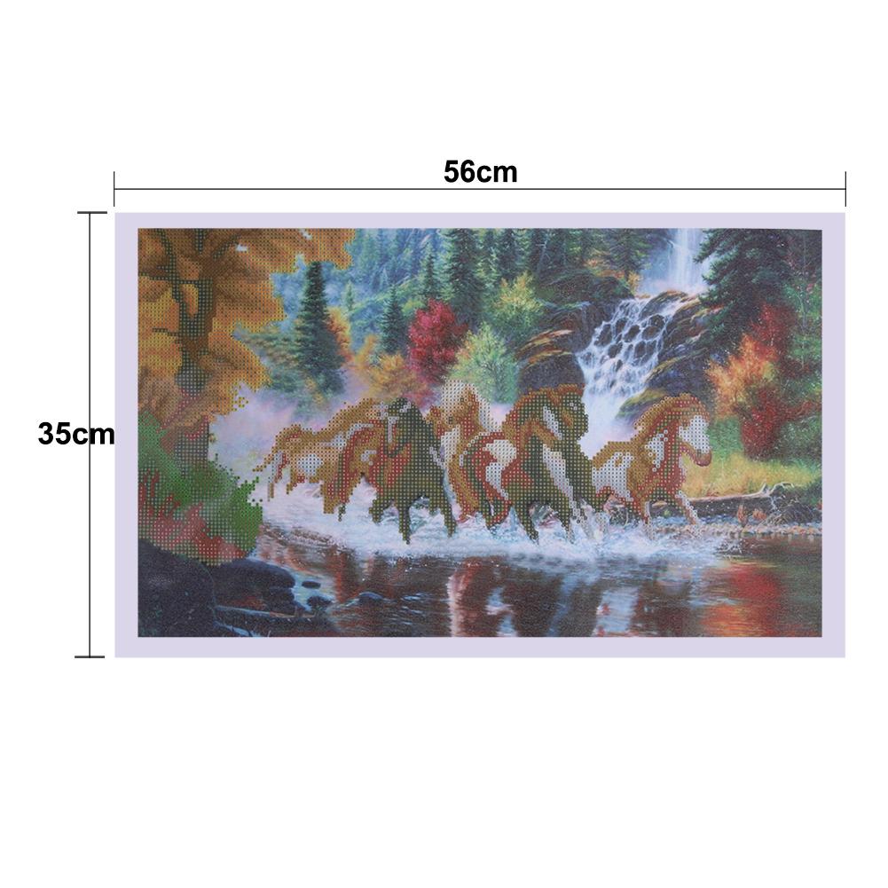 Buy Running Horses 5D Diamond DIY Painting Kit Home Decor Craft at ...