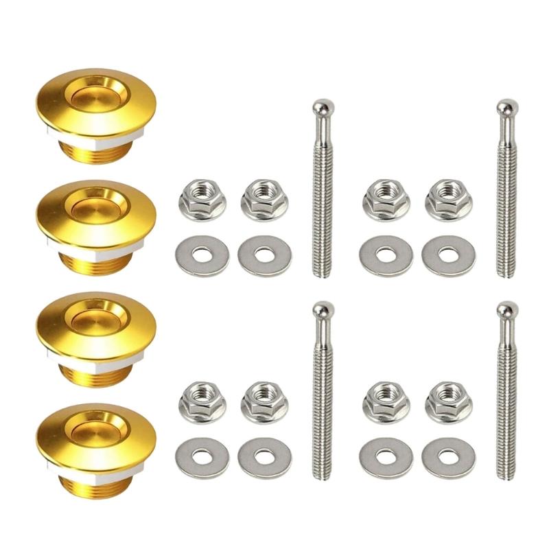 4Pcs Quick Release Fasteners Lock Quick Hood Pins Lock 25mm Bonnet Lock Vehicle Hood Pin Bumper Hood Pin золотой