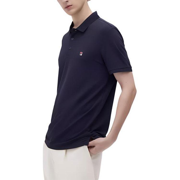 Fila Polo Shirt With Collar Business Casual Sports Knit Short Sleeve Men Tops Legendary-Blue F51M411104ANV