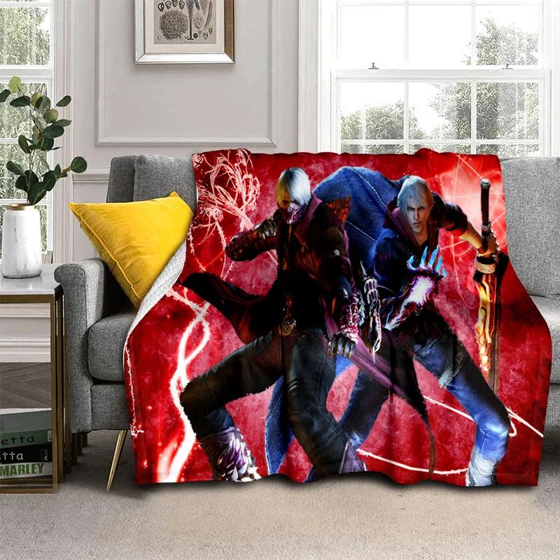 3D DMC Game D-Devil May Cry Gamer Blanket,Soft Throw Blanket for Home Bedroom Bed Sofa Picnic Travel Office Cover Blanket Kids