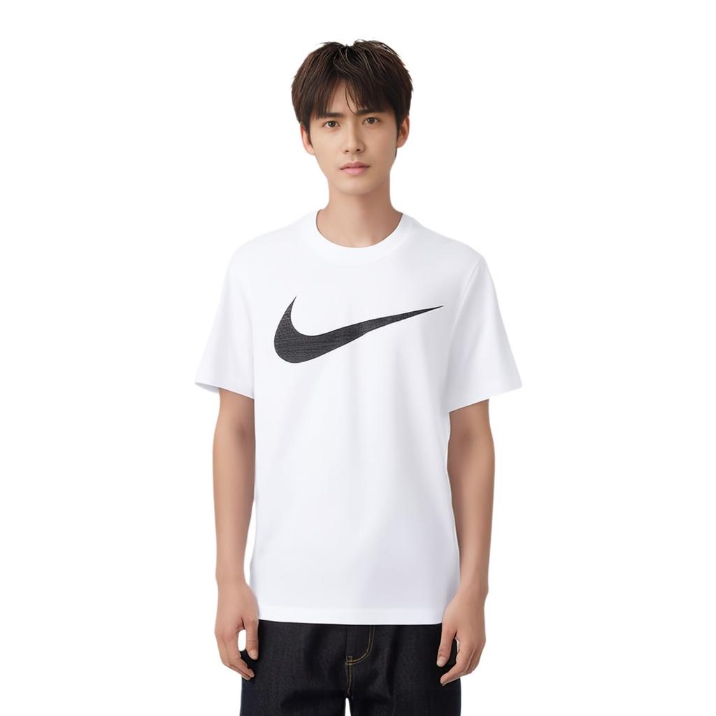 Nike T Shirts Men's White Crew Neck Moderate Straight Fit AT1228-100