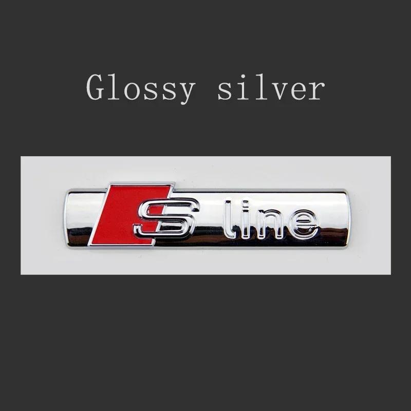 3D kovové chromově černé logo Sline Znak S Line Odznak na blatník auta Pro Audi A3 A4 A5 A6 A7 Q2 Q5 Q7 Q3 TT S Line Samolepka Příslušenství