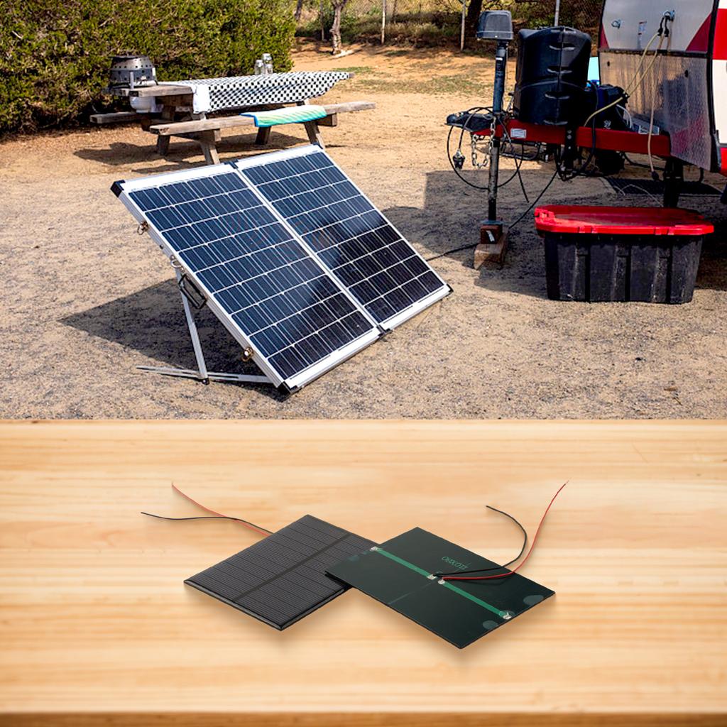 15cm Wire Solar Panels Kit 5 Pieces Solar Panels Multiple Applications 5.5V 200mA Output Multiple Power Sources