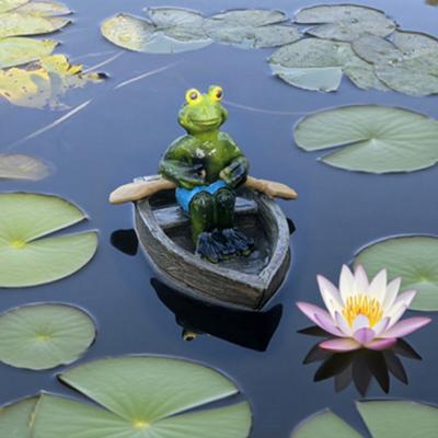Harz Teich Frosch Statue Garten Tier Miniaturen Wasser Dekoration Landschaft Figur Outdoor Blumentöpfe Dekorative Skulptur