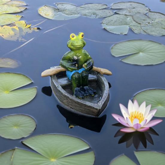 Resin Pond Frog Statue Garden Animal Miniatures Water Decoration Landscape Figurine Outdoor Flower Pots Decorative Sculpture