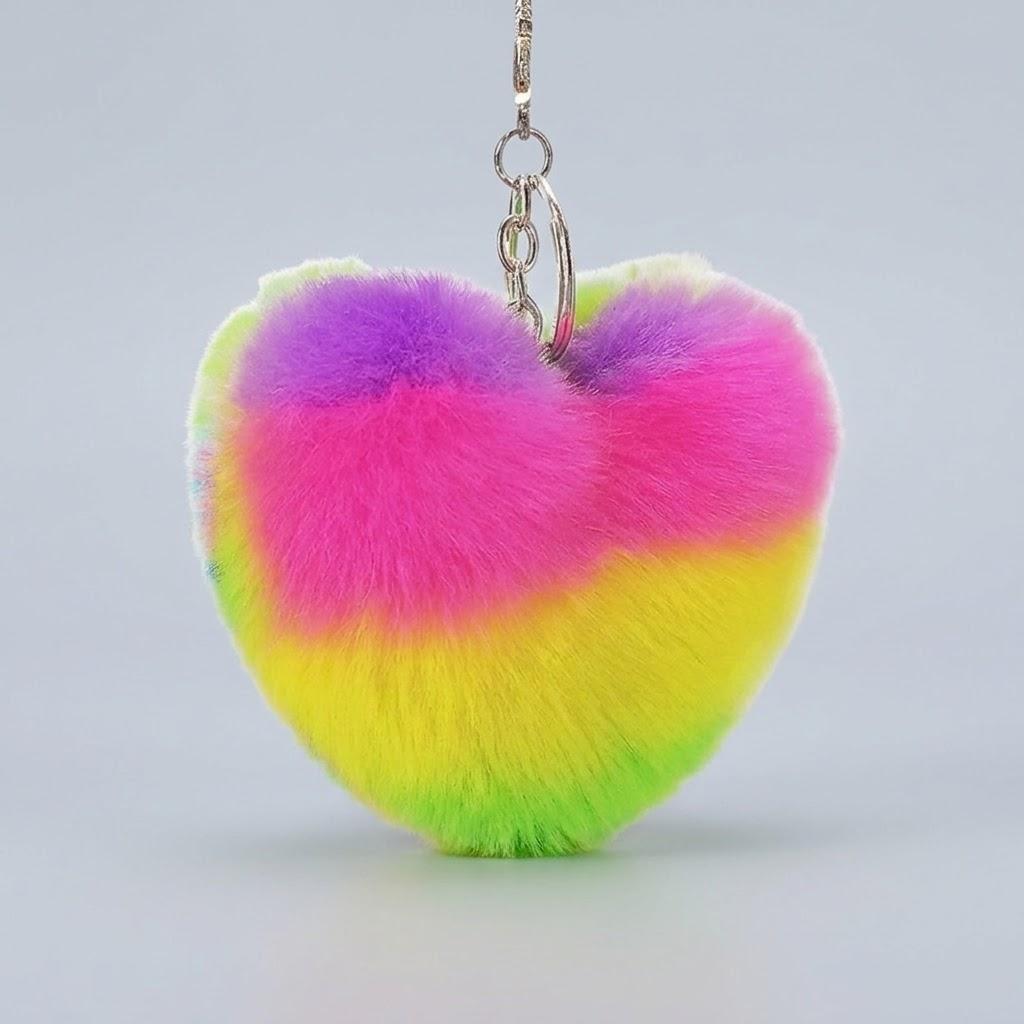 

Cute Soft Plush Keychain Rainbow Love Pendant Stuffed Animal Toy for Women Girls Car Accessories Gift разноцветный
