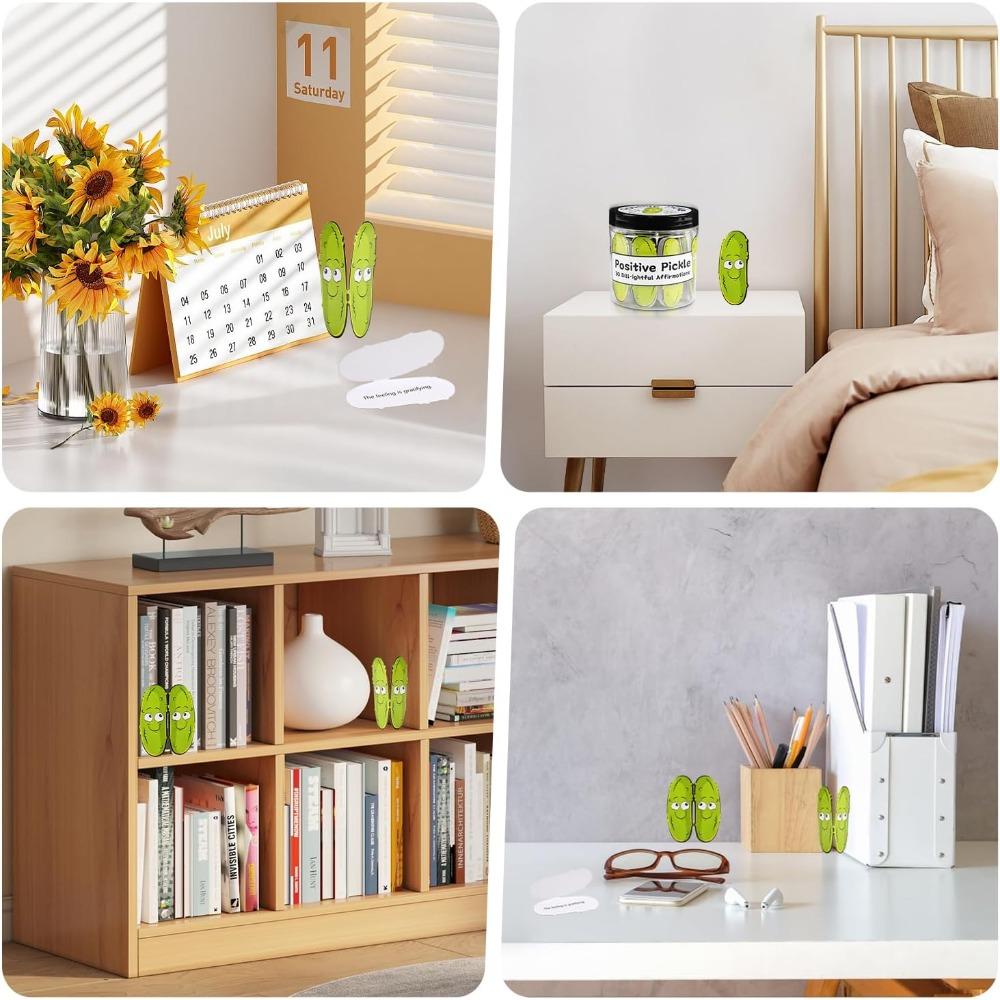 Positive Pickle Emotional Support Affirmation Cards Mini Affirmation Card Jar, 30/60 Unique Positive Messages, Decorative Jar for pressure Relief Gift