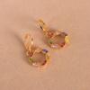 1 Pairs of Women's Earrings 18 k Gold Plated Geometric Zircon Topaz Earrings