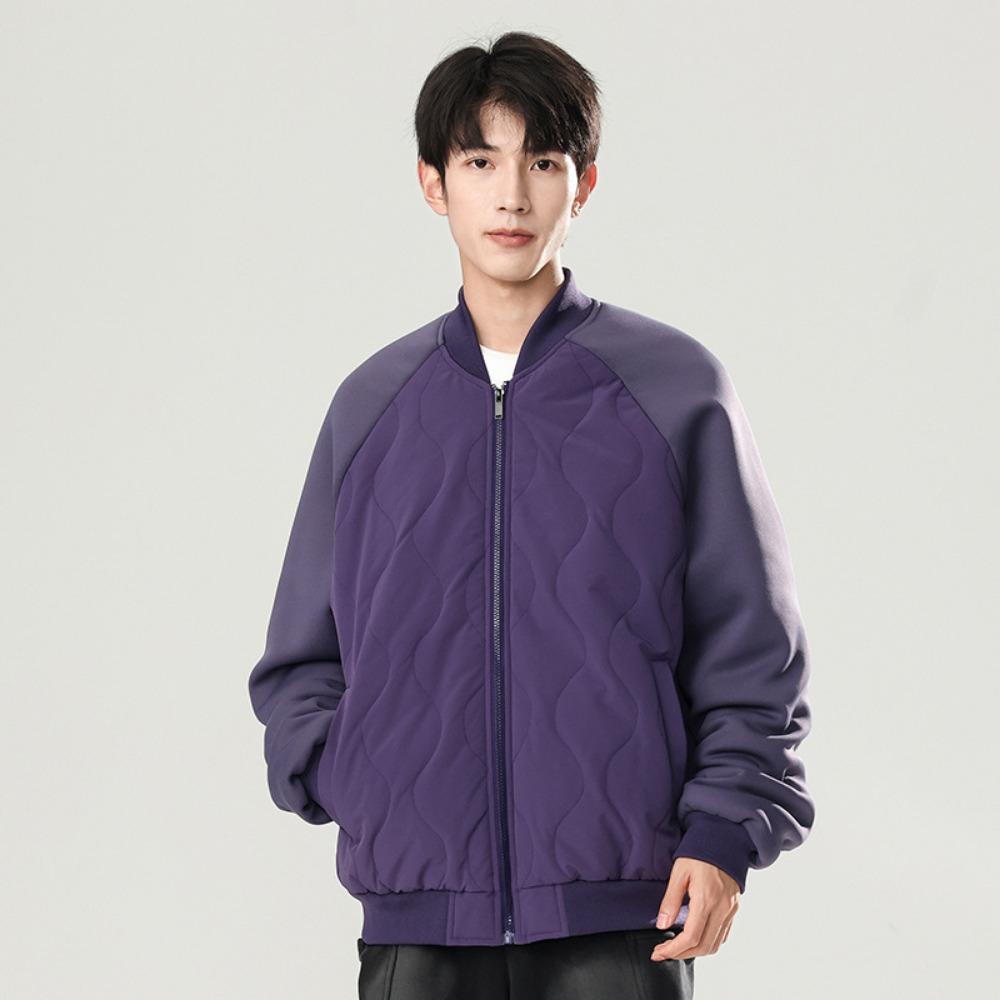 Men's Autumn Jacket Men's Trendy Brand Casual Versatile Stand-Up Neck Cotton Jacket Baseball Neck Windproof Warm Cotton Jacket Men's