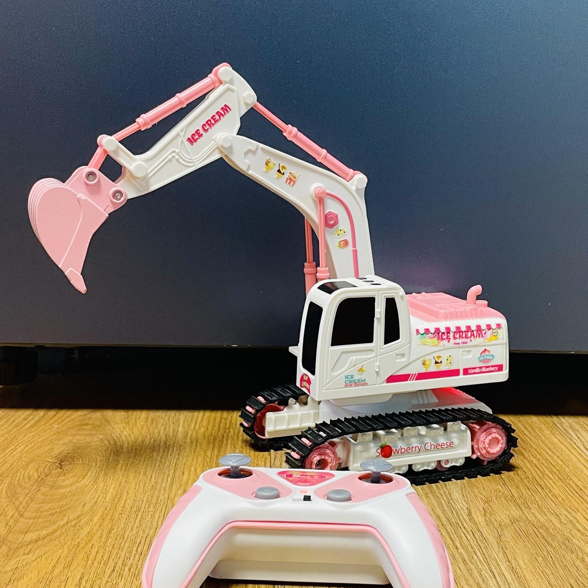 Pink Remote Control Girl s Excavator Toy - Large Electric Alloy Digger for Kids