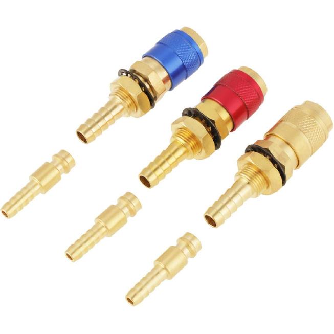 3 Stück Schnellkupplungen 8mm Messing-Steckverbinder Wassergekühlt & Gas-Argon Schnellkupplungsstücke für WIG-Schweißbrenner