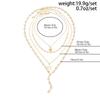 SHIXIN 4Pcs/Set Fashion Simple Elegant Star Pendant Necklace Retro Imitation Pearl Y-Shaped Long Chain Women Daily Wear Jewelry