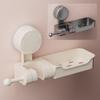 Suction Cup Shower Head Holder with Soap Storage Box Wall Mounted Handheld Sprayer Support Adjustable Sprayer Fixed Base