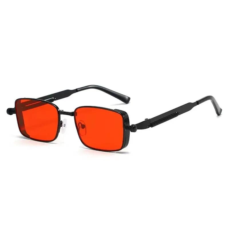 Men'S Retro Square Punk Sunglasses Women'S Luxury Metal-Frame Eyeglasses Outdoor Fishing Cycling And Driving Sunglasses