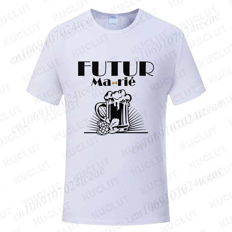Fashion Single Farewell Tops French Boyfriend Bachelor Party T-shirts Evg Future Team Groom Man Shirt Wedding Father's Day Tees