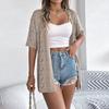 Women's Fashion Hollow-Out Short-Sleeved Knitted Cardigan Holiday Sunscreen Shirt