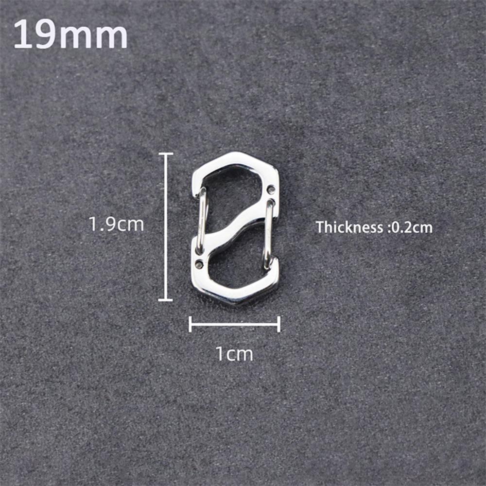 10PCS Backpack Buckle Stainless Steel S Type Carabiner With Lock Mini Outdoor Backpacks Luggage Hook Anti-Theft Key-Lock Tool