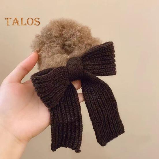 Bow Hair Rope Knit Bow Plush Hair Tie Elastic Hair Band Scrunchies Girls Ponytail Holder Hair Rope for Thick Thin Hair Accessories