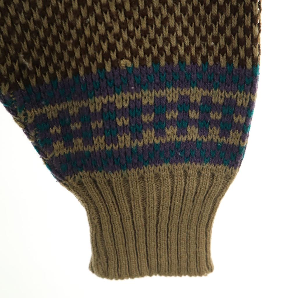 VAN HEUSEN 80er 90er Alter Overall-Griff Langarmpullover M Braun gestrickt Herren Gebraucht