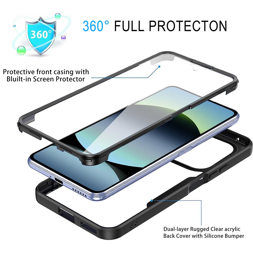 Military Grade 360 Full Cover Case For Xiaomi Redmi 14C 13C 12C Note 14 13 12 Pro Plus Pro+ 5G Clear Shockproof Shell Clear Hard