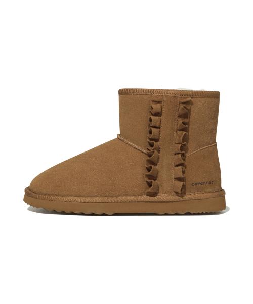 [Covernat Woman] Women Clover Heart Frill Fur Boots CO2504SN73BR