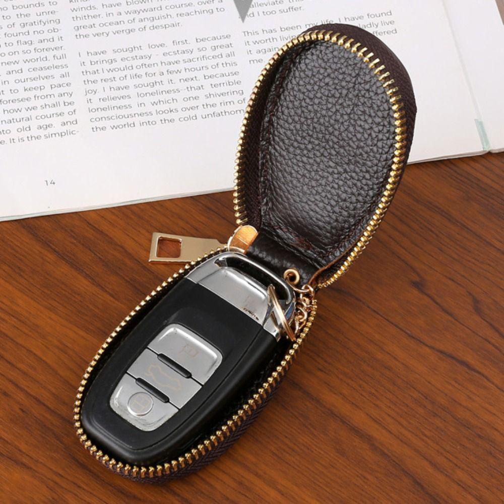 Hook Car Key Bags Leather Key Pouch Durable Wallet Organizer  Men Women