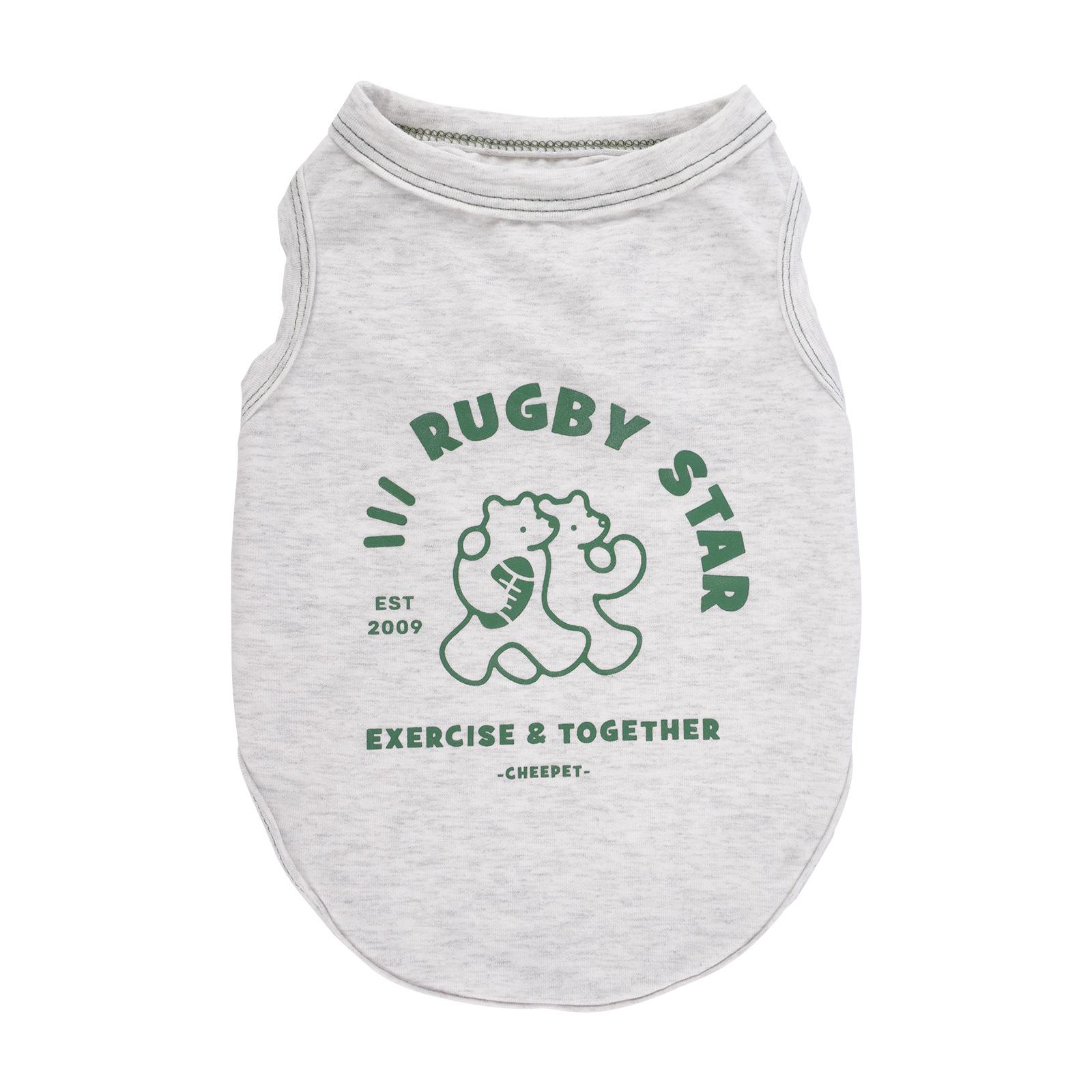 

Summer pet vest medium and small dog thin puppy dog clothes back printing sleeveless breathable two-legged dog clothes 2XL светло-серый