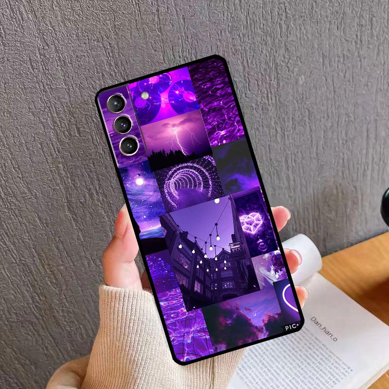 Purple Aesthetic Phone Case For Samsung Galaxy S24 S26 Ultra S20 S21 S22 S23 S25 Plus S10 S24 S25 FE Cover