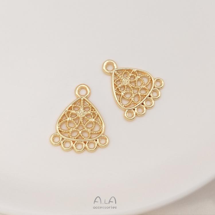 

Подвеска-кисточка с несколькими отверстиями и шарм из золота 14 карат, заполненного золотом, набор DIY-аксессуаров