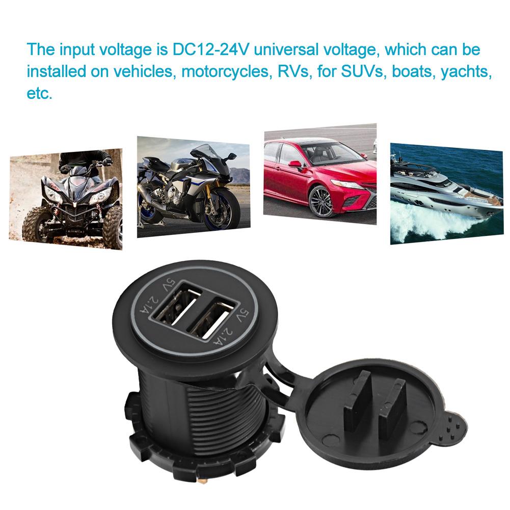 Waterproof Car Motorcycle Boat 4.2A Double Aperture USB Mobile Phone  