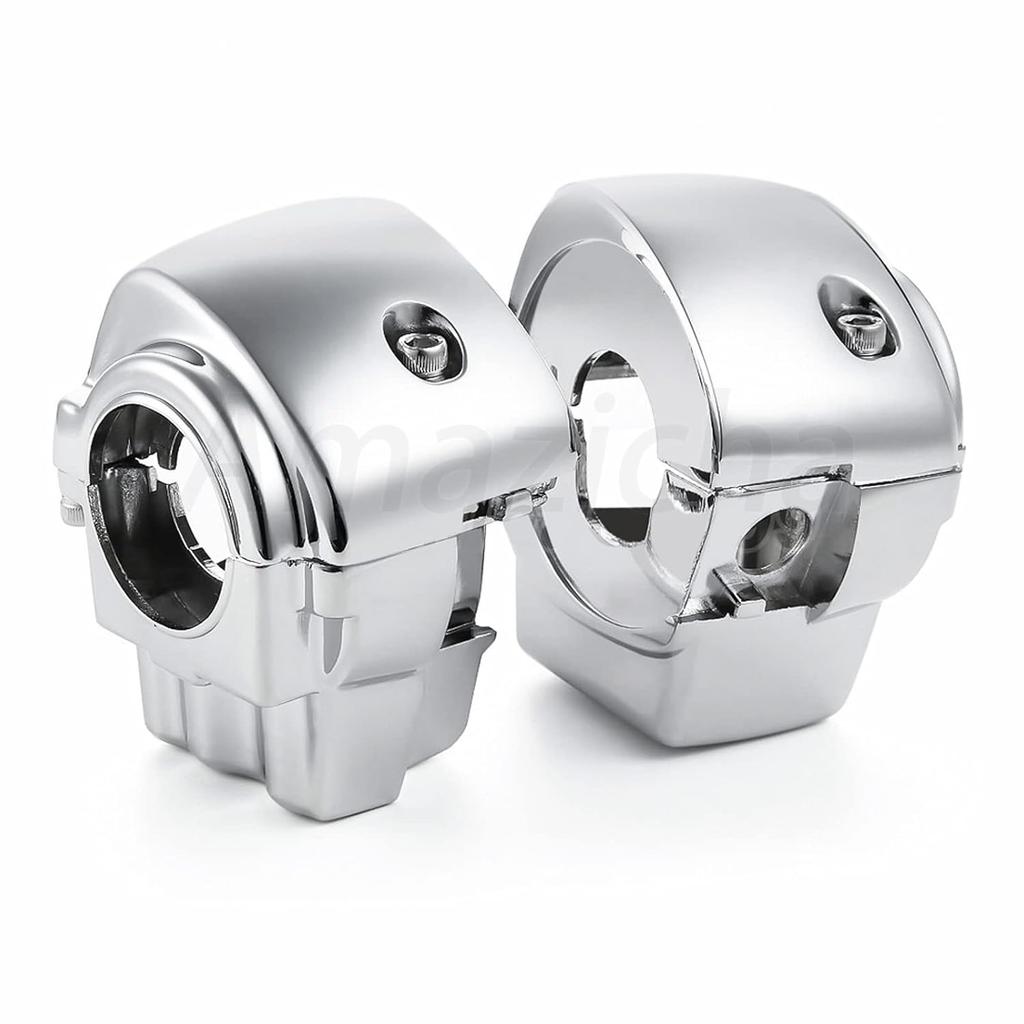 Chrome Switch Housings Caps Set Compatible with Harley Davidson Electra Glide Road King Tri Glide 1996-2013