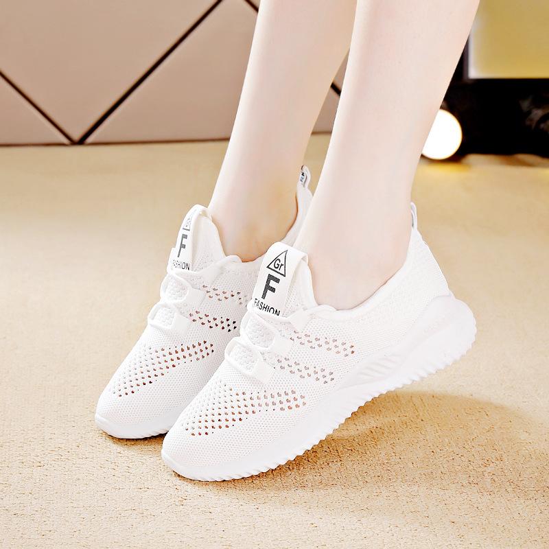 Flying woven mesh shoes summer breathable student sports ins running casual shoes Flying woven