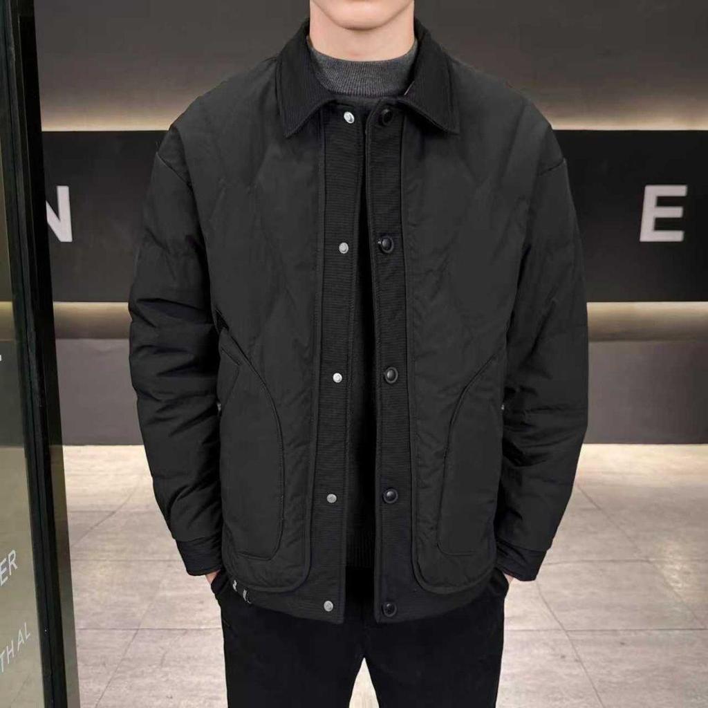 Men's Trendy 2026 Lightweight Lapel Down Jacket - Warm, Short, Thickened Winter Coat