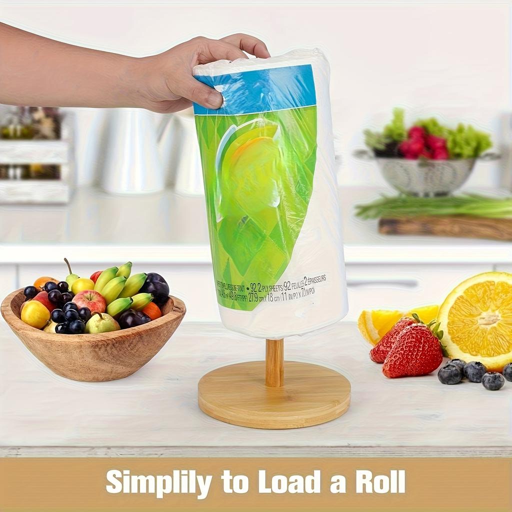 Holz Papierhandtuchhalter Langlebig Rutschfest Taschentuch Vertikaler Ständer Gestell Haken Für Küchen Badezimmer Wohnzimmer