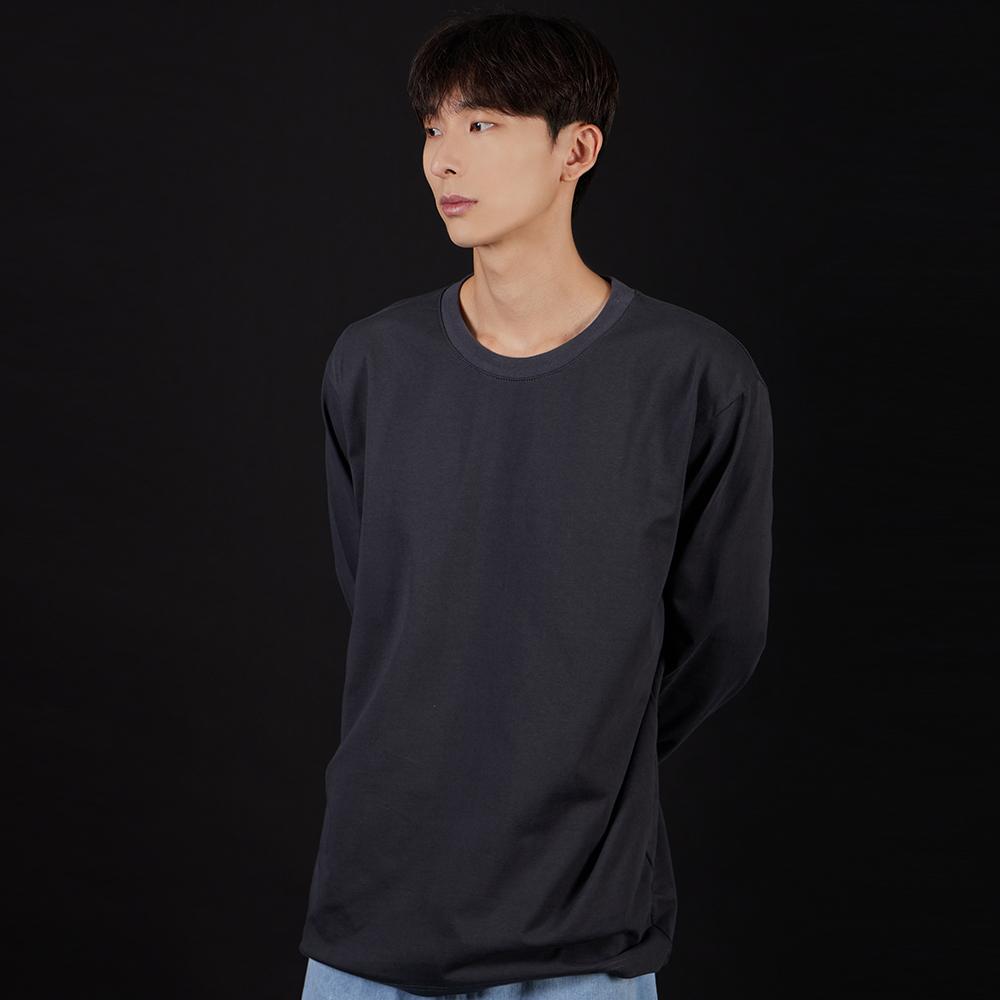 ASTRAL PROJECTION Basic Oversized Long Sleeve T-Shirt_Charcoal