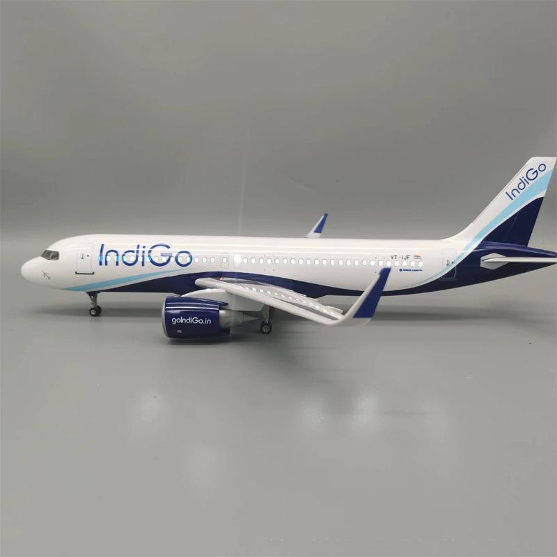 1:80 Scale Model IndiGo Airlines 320neo Air India Aircraft With LED Wheels Collection Display Decoration Home Gifts Fans