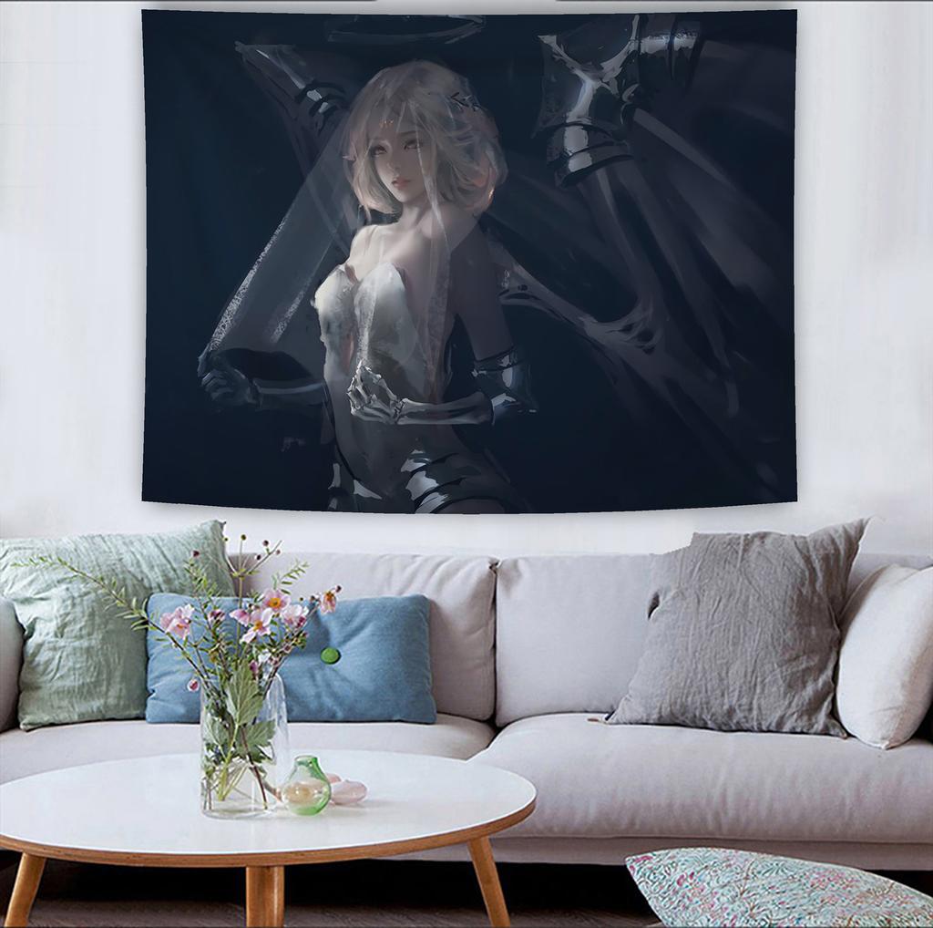 Sexy Girl Cartoon Home Mural Decoration Kawaii Japanese Anime Print Tapestry Living Room Bedroom Background Cloth Tapiz