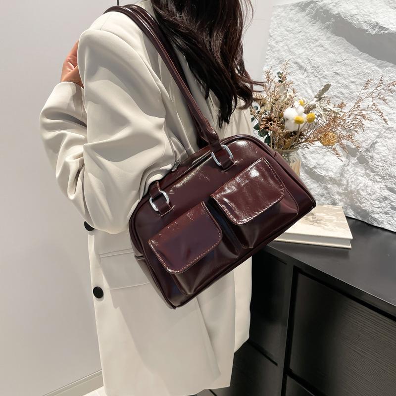 Women's bag niche design underarm baguette bag new shoulder bowling bag
