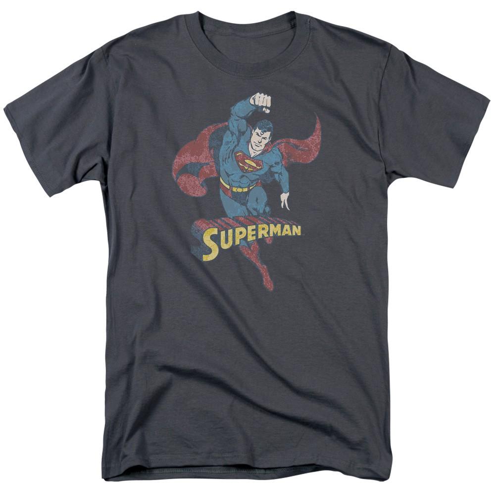 DC Comics - Superman - Desaturated - Adult Unisex Short Sleeve T-Shirt - Gray M