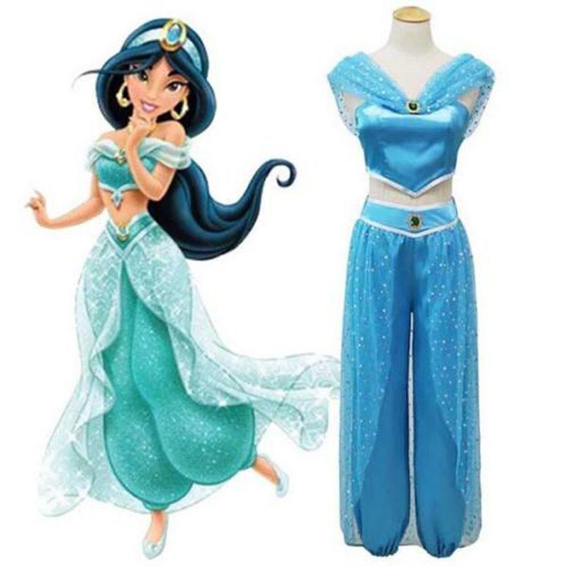 Enchanting Aladdin Jasmine Princess Genie Cosplay Costume For Magical Dress Up