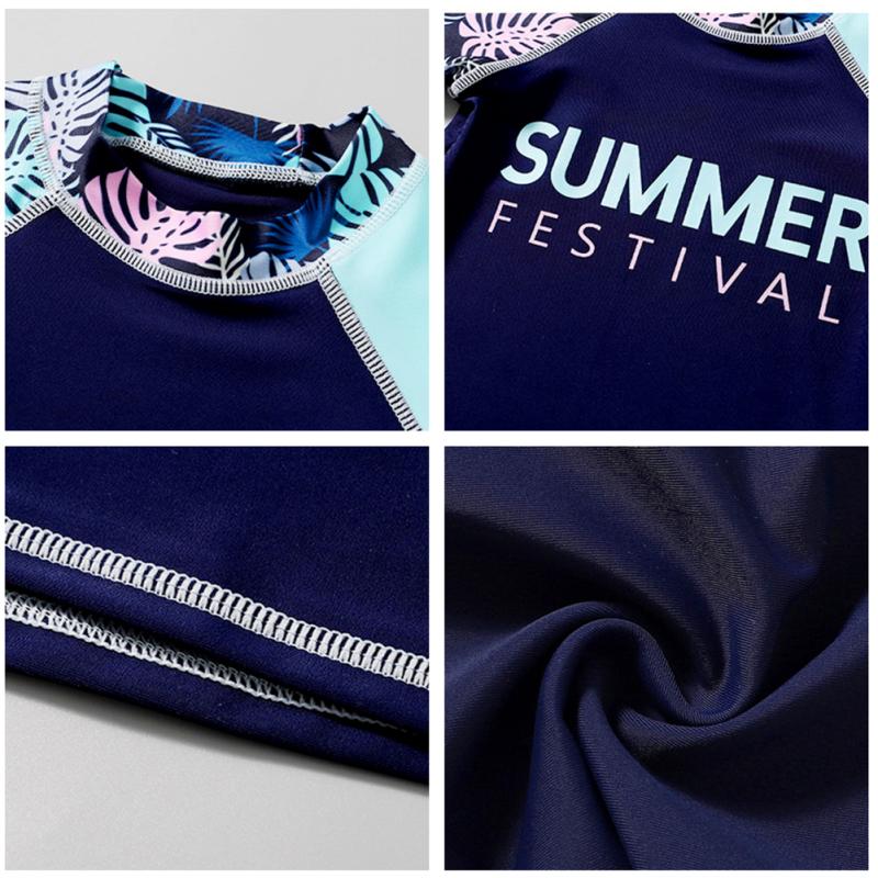 Çocuk Erkek Kız Hızlı Kuruyan Güneş Kremi Uzun Kollu Mayo Pantolon Şort Takımı