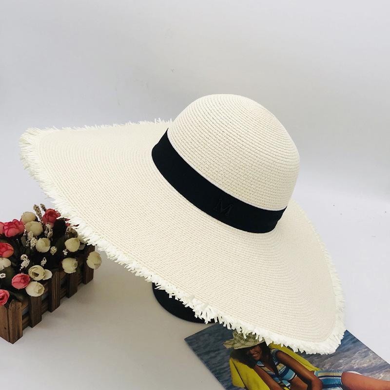 Car and Horse Encrypted Edition Braid Big Eaves Hat Big Edge Straw Hat Sun Hat Ladies Summer Tide Beach Hat Paper Grass