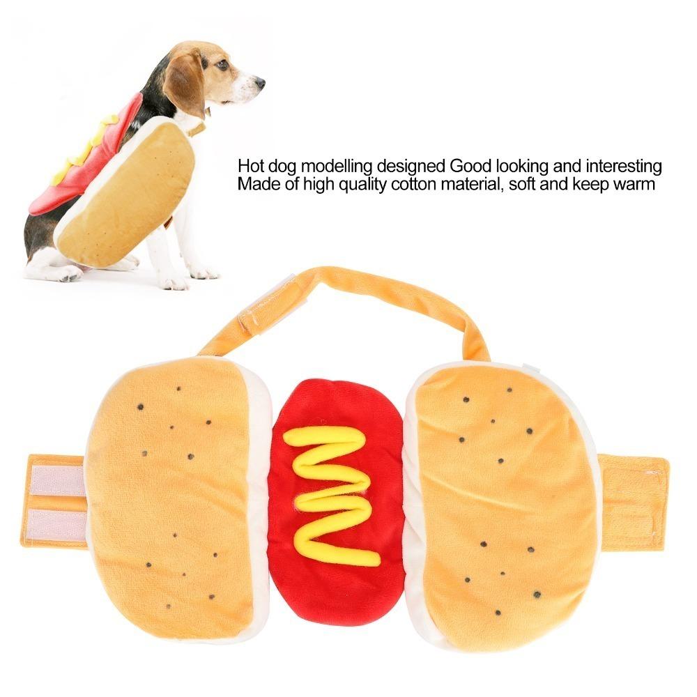 Full Body Shaped Hot Dog Pet Costume Halloween Cat Dog Costume Daily Wear Dress Up M