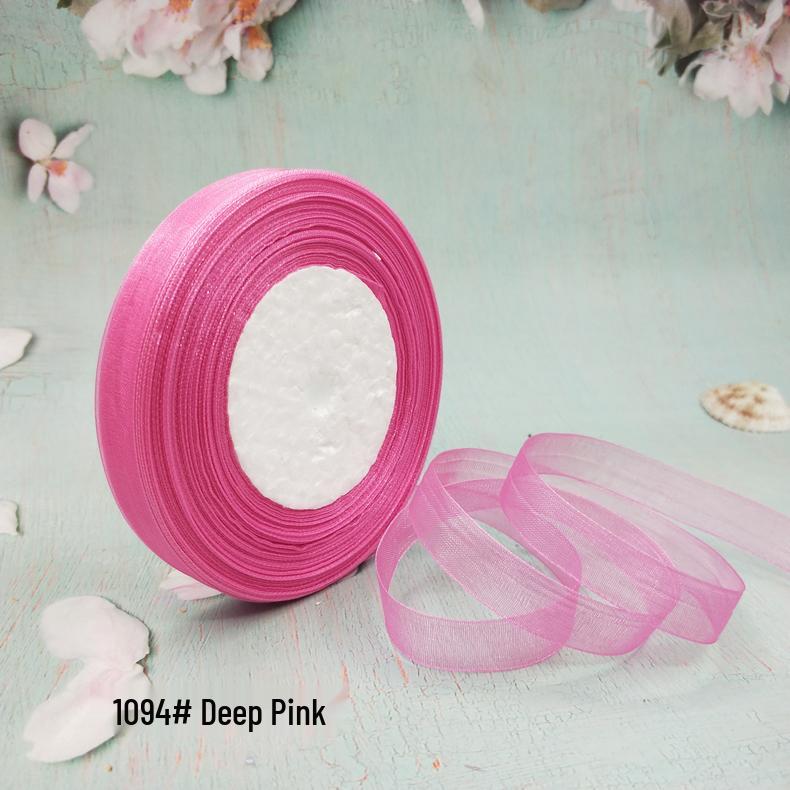 Cinta de Hilo de Nieve Transparente de 1,2 cm para Manualidades: Ganchillo, Accesorios para el Cabello, Lazos, Regalos, Empaque para Pasteles y Cajas, Cinta de Seda
