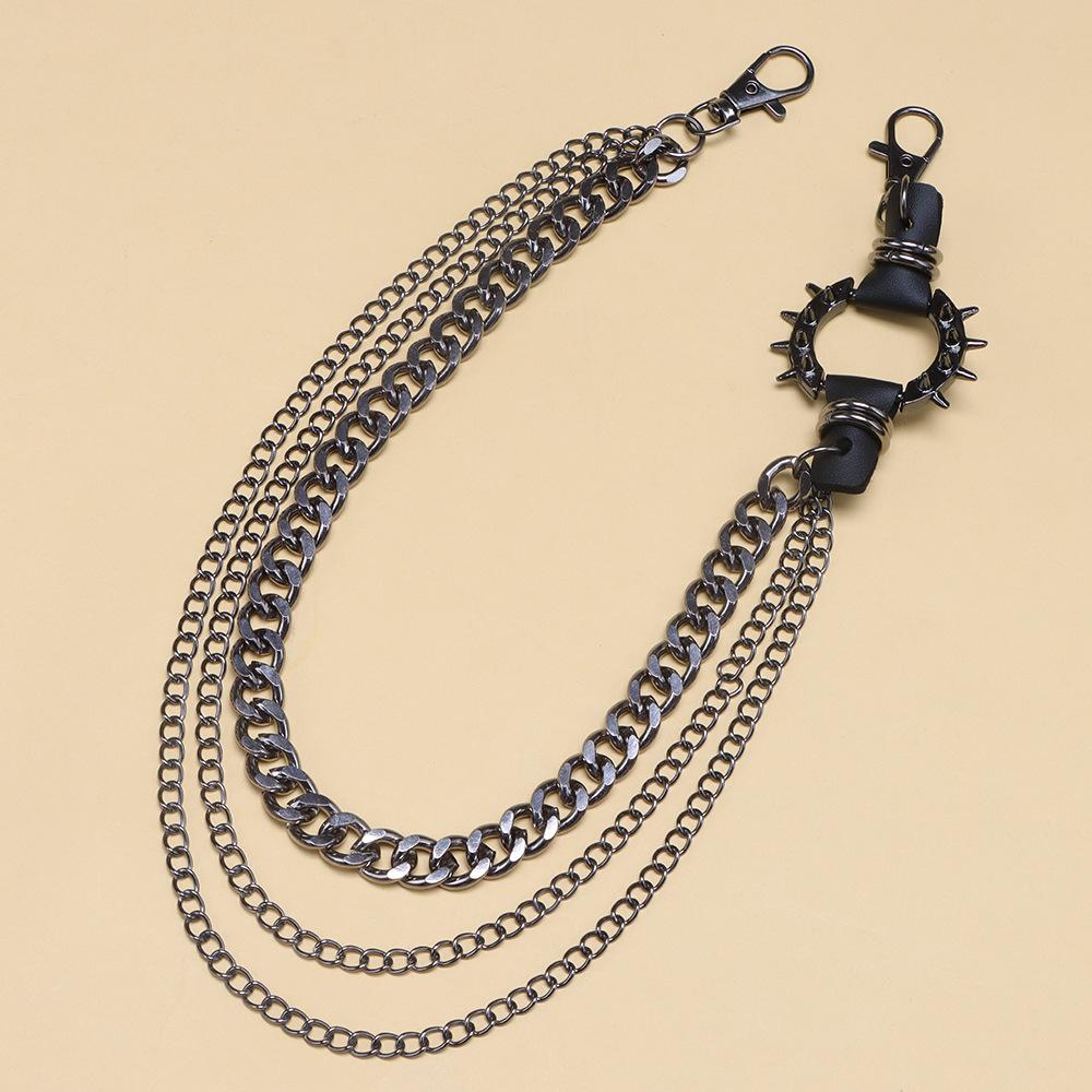 Tide Brand Crazy Hunter Exaggerated Spiked Trouser Chain Retro Cool Punk Rock Hip Hop Waist Chain Trouser Chain