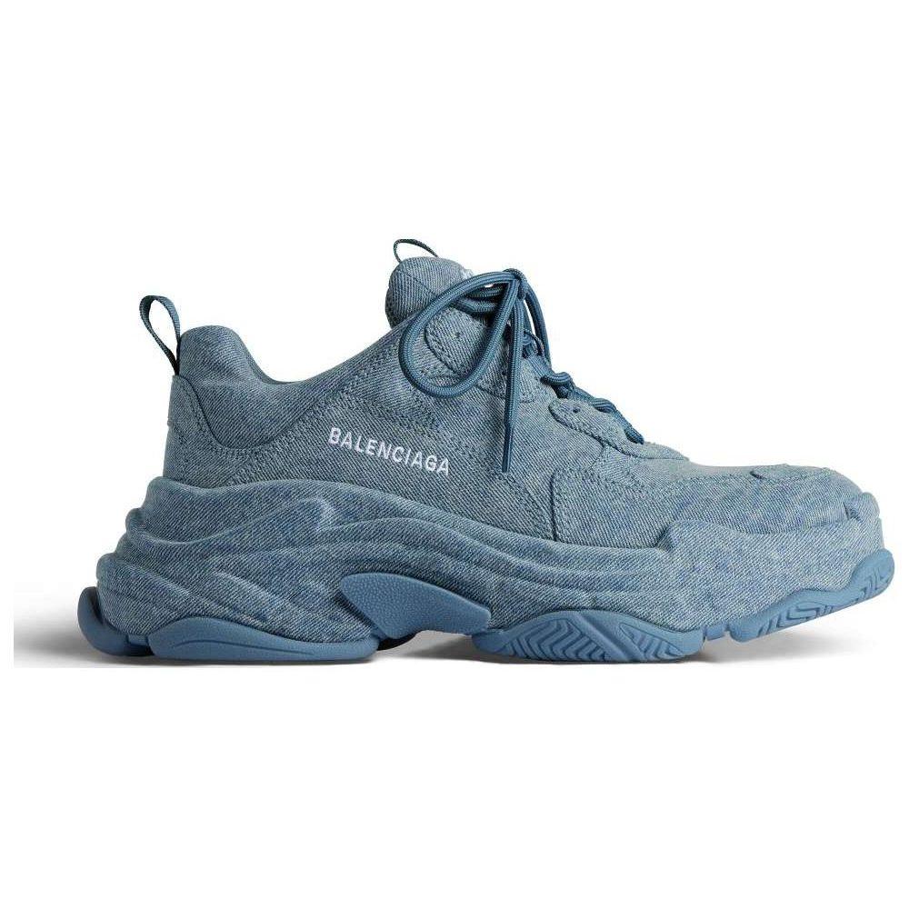 Balenciaga Triple S Denim Low Top Casual Shoes Men's Blue 536737W2DEN4000
