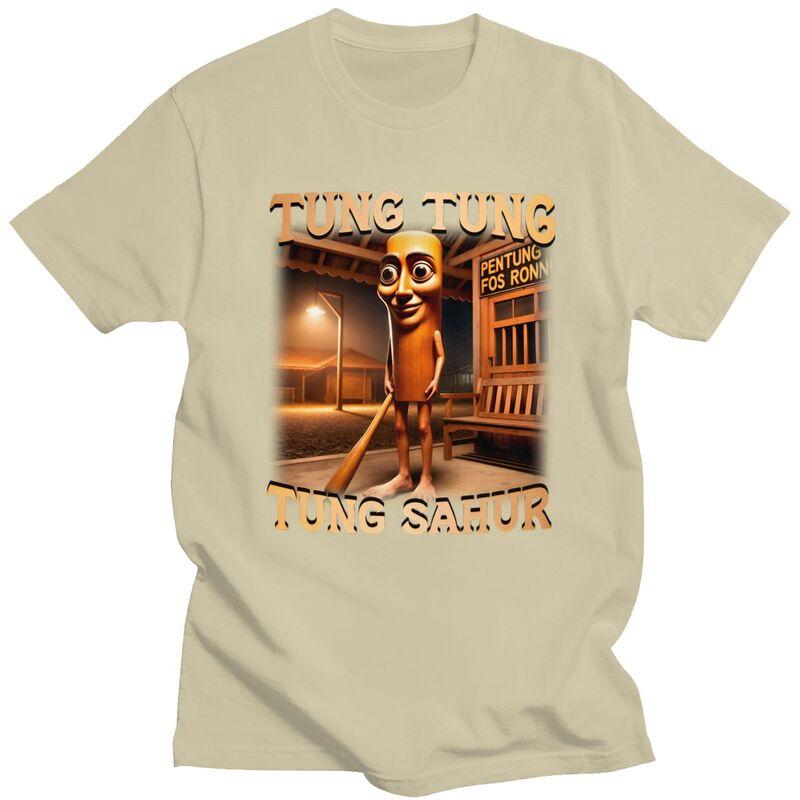 Tung Tung Tung Sahur Italian Brainrot Meme T Shirt for Men Tshirt Casual Sumer Short Sleeve Tee Shirt Loose Fit Clothing Gift