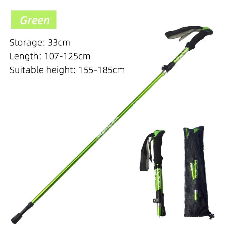 

2PCS Super Light Trekking Poles Set 110-125cm Portable Nordic Walking Sticks for Outdoor Camping Hiking Easy to Fold Alpenstock світло-зелений колір