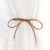 New Round Leather Rope Dresses Coat Decoration String Waist Belt for Women Solid Fashion Long Waist Chain Vintage Waistband